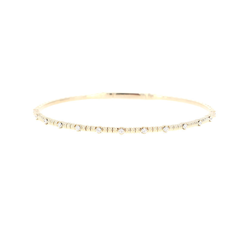 Ladies 14kt Yellow Gold 0.20cts Round Diamond Flexible Bracelet