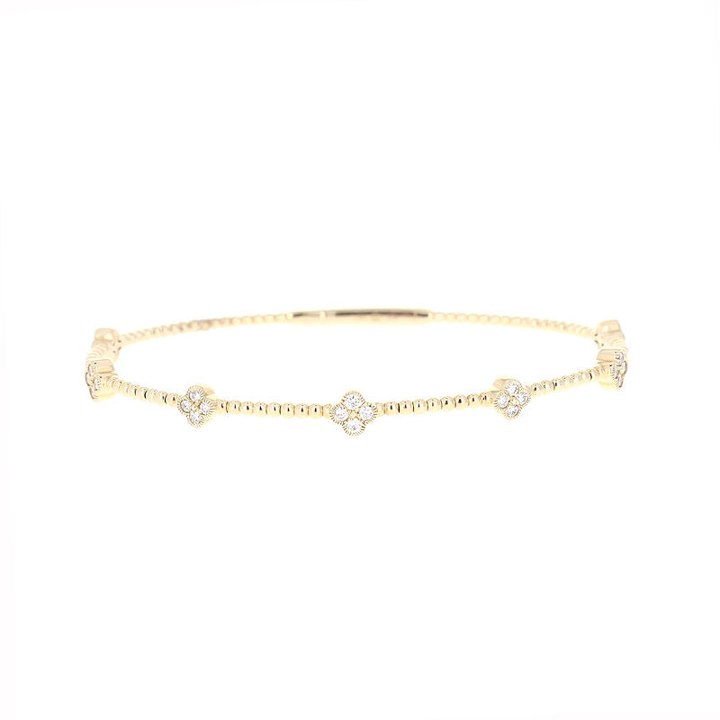 Ladies 14kt Yellow Gold 1.02cts Diamond Flexible Bracelet