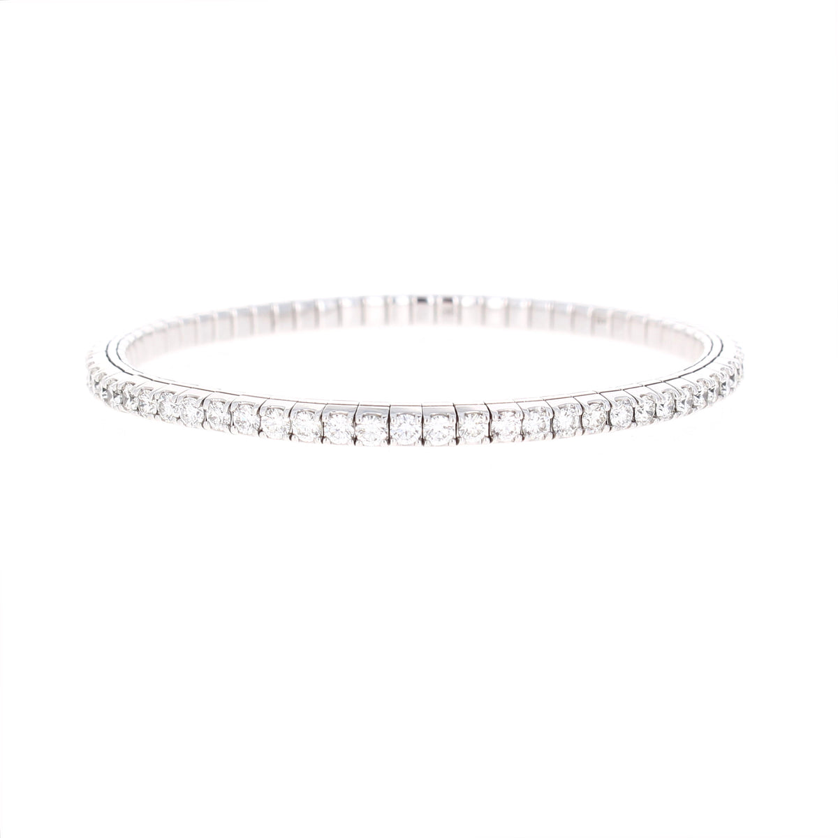 Ladies 14kt White Gold 4.52cts Diamond Stretch Bracelet