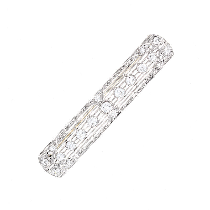 Ladies Platinum Edwardian 1.03cts Diamond Brooch Circa 1910