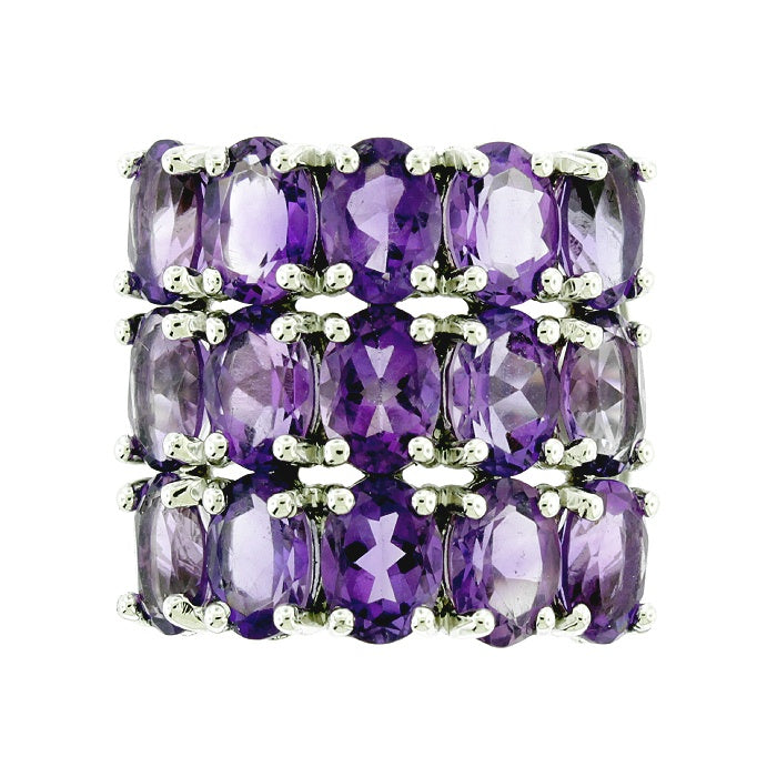 Ladies 10kt White Gold 10.92cts Amethyst Ring