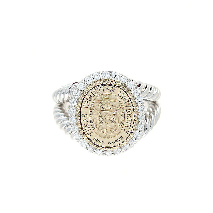 Ladies Two Tone TCU Coin Class Ring