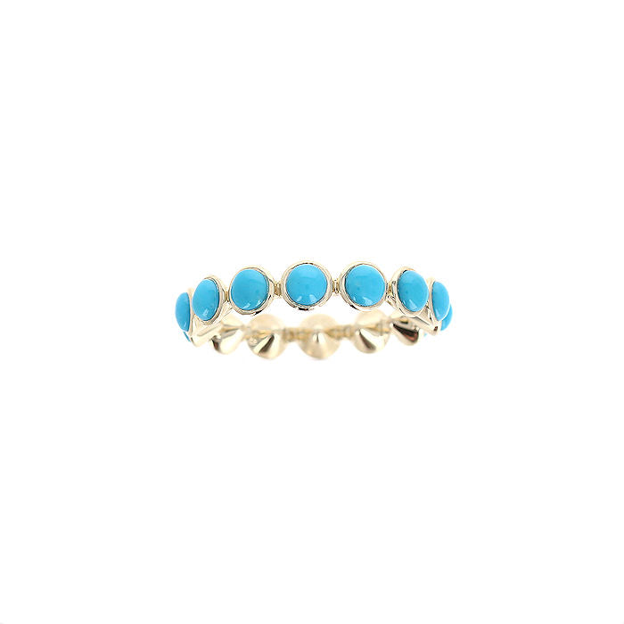 Ladies 14kt Yellow Gold 0.25cts Turquoise Ring