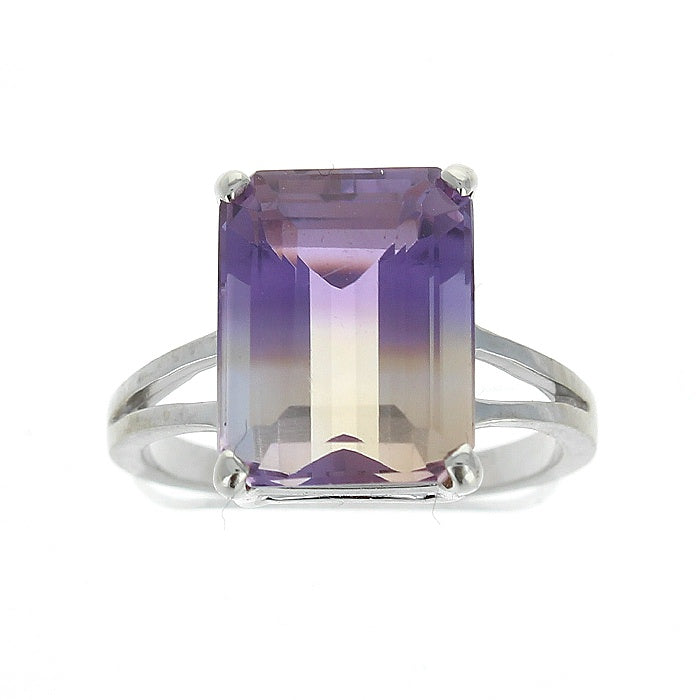Ladies 14kt White Gold 6.46ct Ametrine Ring