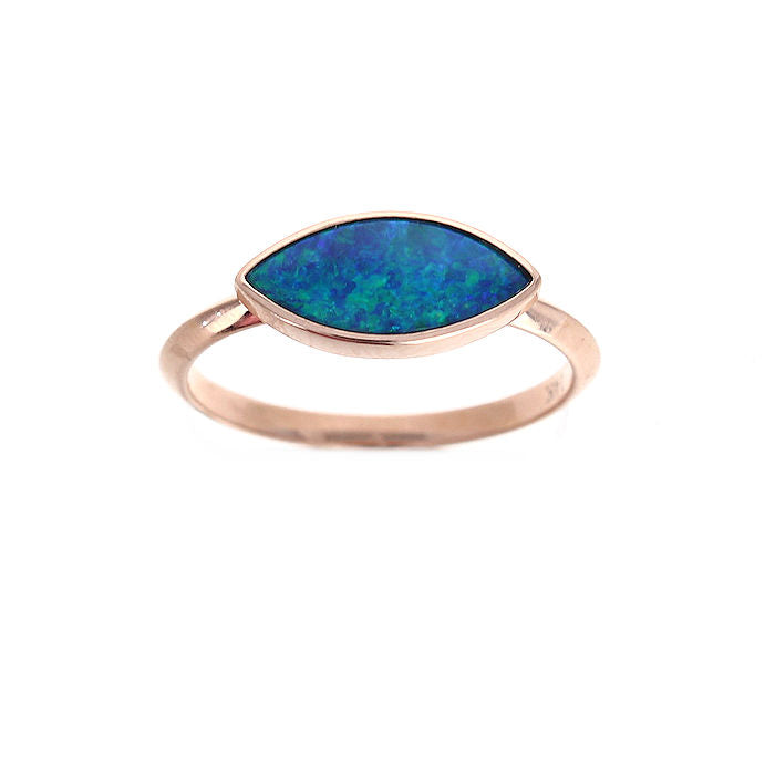 Ladies 14kt Rose Gold 1.09ct Opal Ring