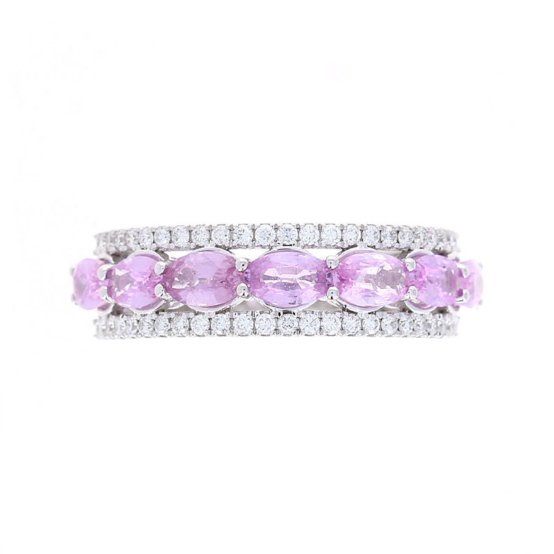 Ladies 14kt White Gold 2.10cts Sapphire and 0.35cts Diamond Ring