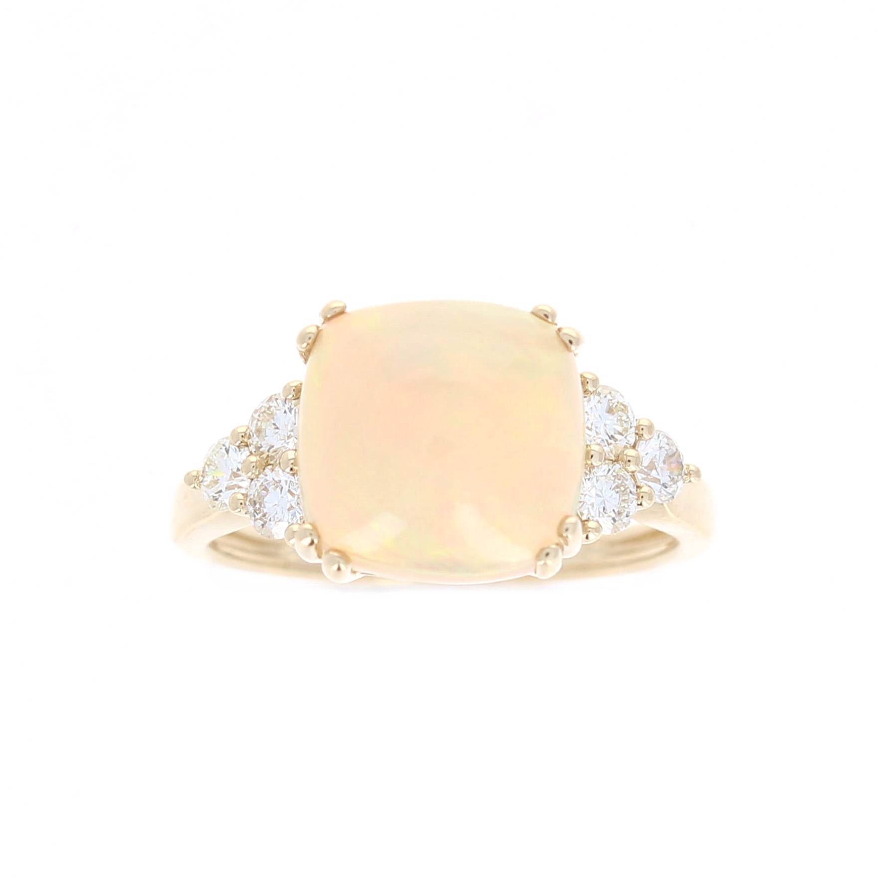 Ladies 14kt Yellow Gold 2.60ct Opal and 0.45cts Diamond Ring