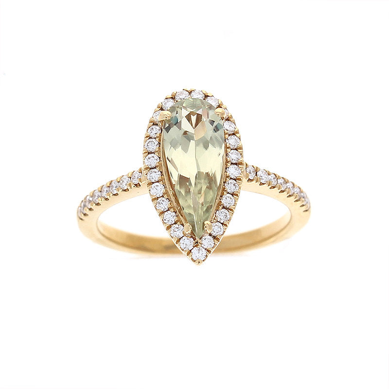 Ladies 18kt Yellow Gold 1.25ct Topaz and 0.21cts Diamond Ring