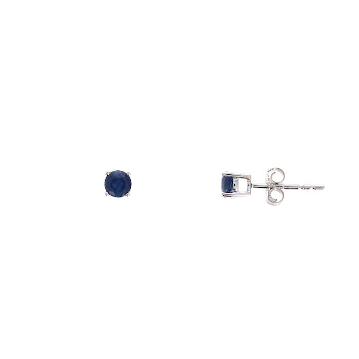 Ladies 14kt White Gold 0.70cts Blue Sapphire Earrings