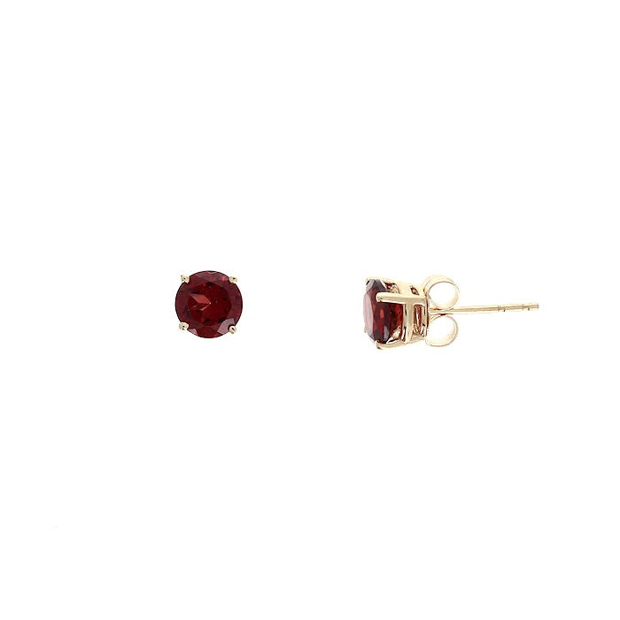 Ladies 14kt Yellow Gold 2.10cts Garnet Stud Earrings