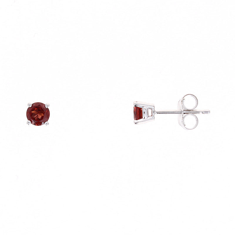 Ladies 14kt White Gold 0.70cts Garnet Stud Earrings