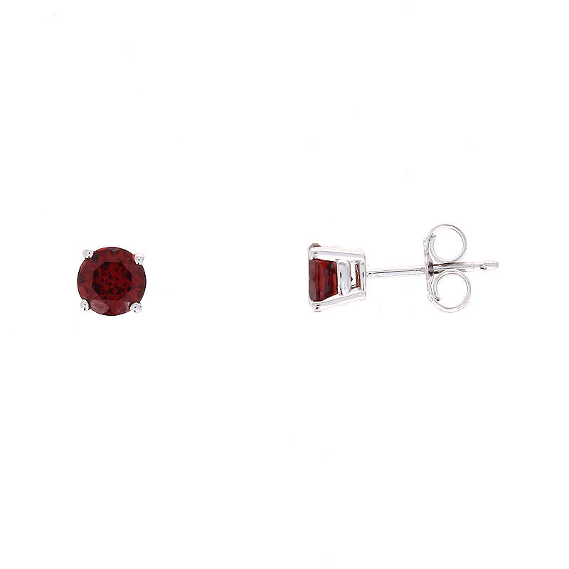 Ladies 14kt White Gold 1.26cts Garnet Stud Earrings