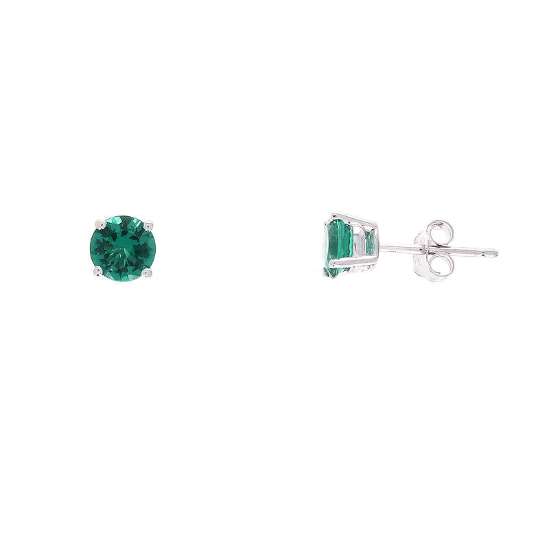 Ladies 14kt White Gold 1.00cts Helenite Stud Earrings