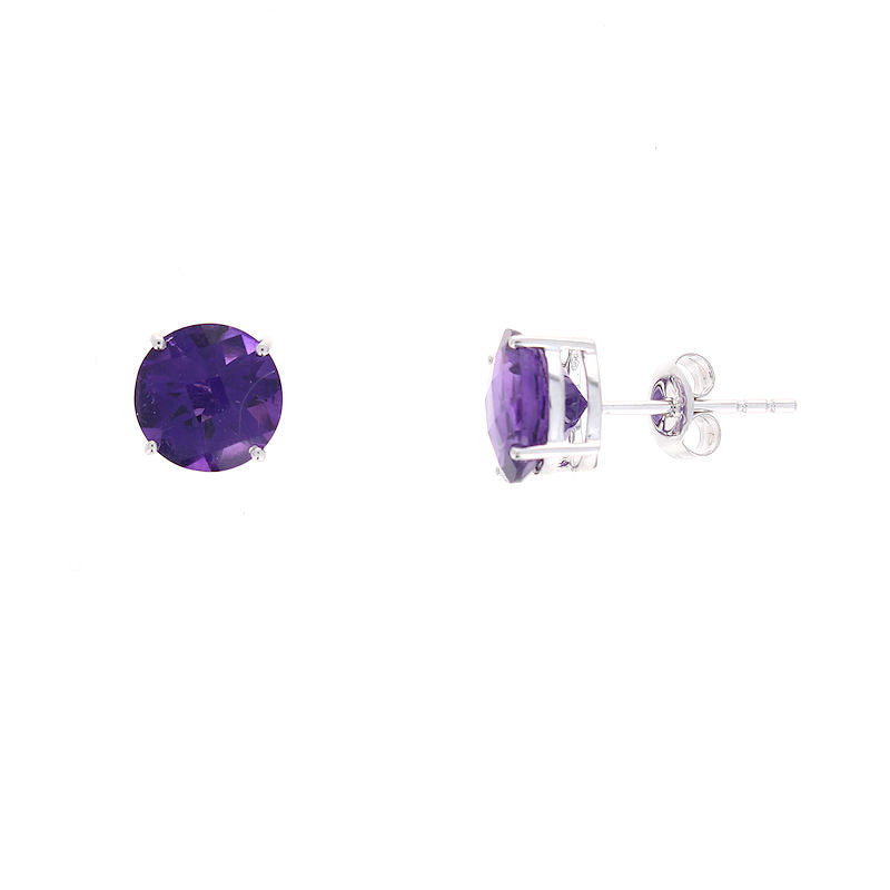 Ladies 14kt White Gold 3.28cts Amethyst Earrings