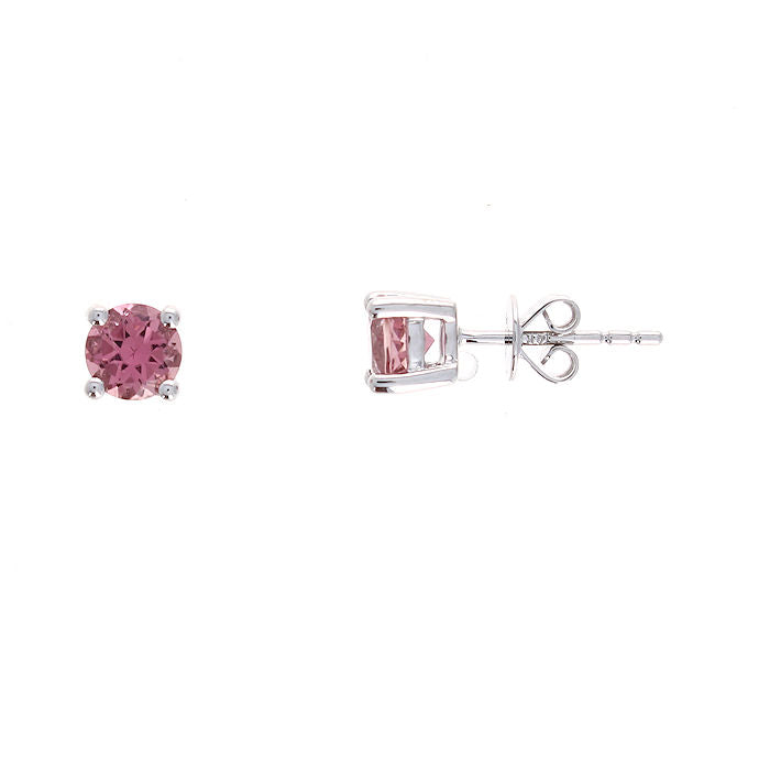 Ladies 14kt White Gold 1.04cts Pink Tourmaline Earrings