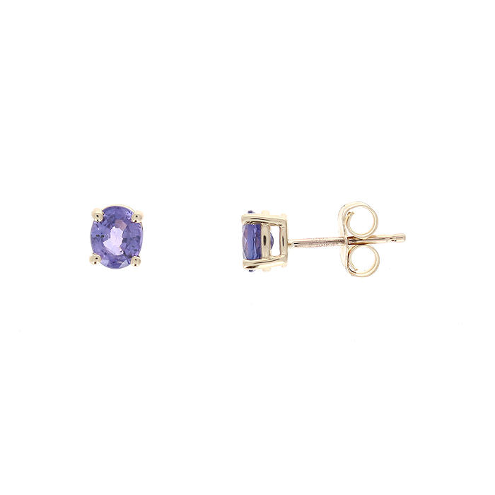 Ladies 14kt Yellow Gold 0.80cts Amethyst Earrings