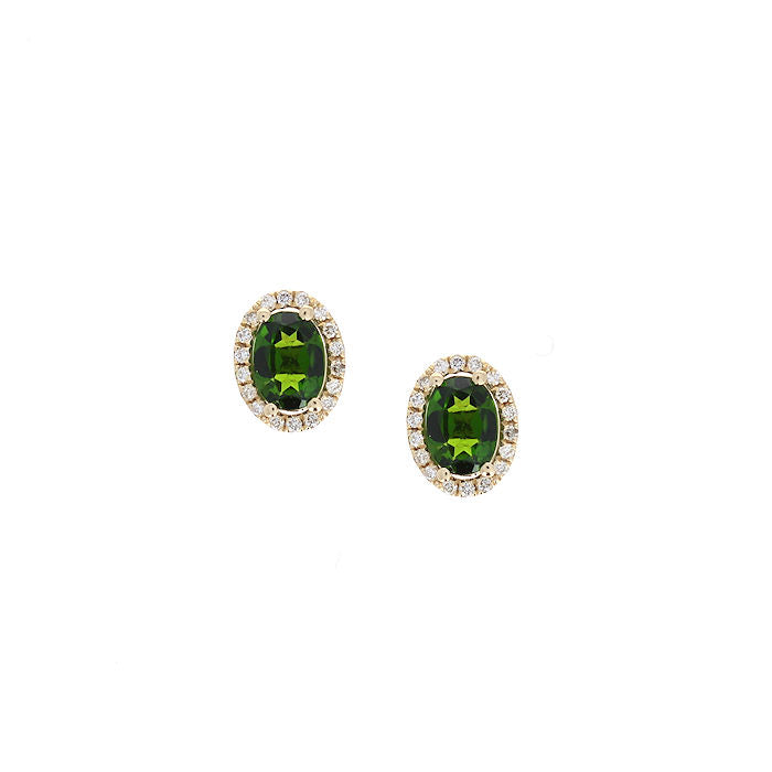 Ladies 14kt Yellow Gold 1.90cts Russalite and 0.19cts Diamond Earrings