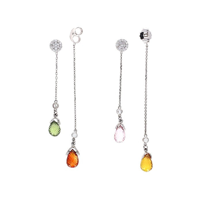 Ladies 14kt White Gold 7.42cts Sapphire and 0.34cts Diamond Earrings