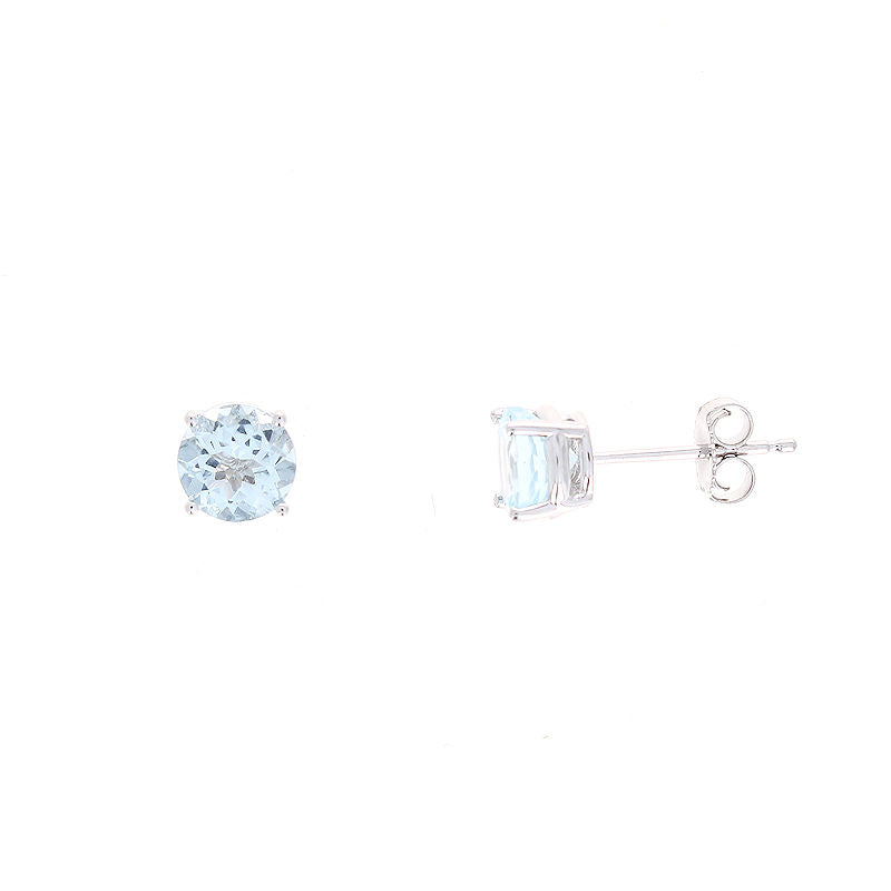 Ladies 14kt White Gold 1.55cts Aquamarine Earrings