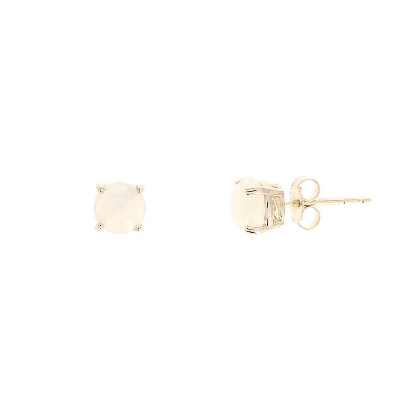 Ladies 14kt Yellow Gold 1.00cts Opal Stud Earrings