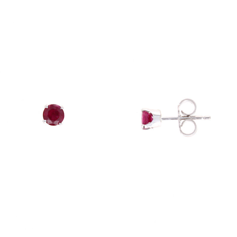 Ladies 14kt White Gold 0.64cts Ruby Earrings