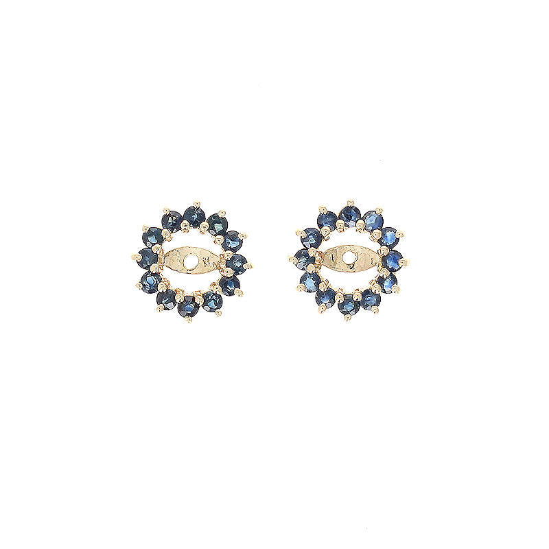 Ladies 14kt Yellow Gold 0.92cts Sapphire Earring Jackets