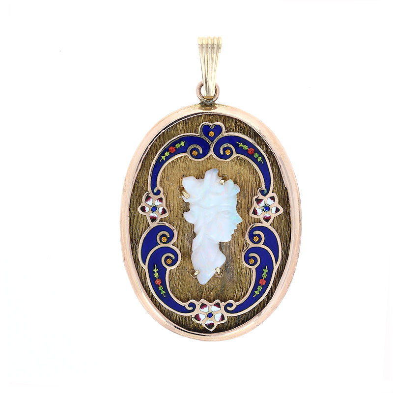 Ladies 10kt Yellow Gold 2.38ct Opal Pendant