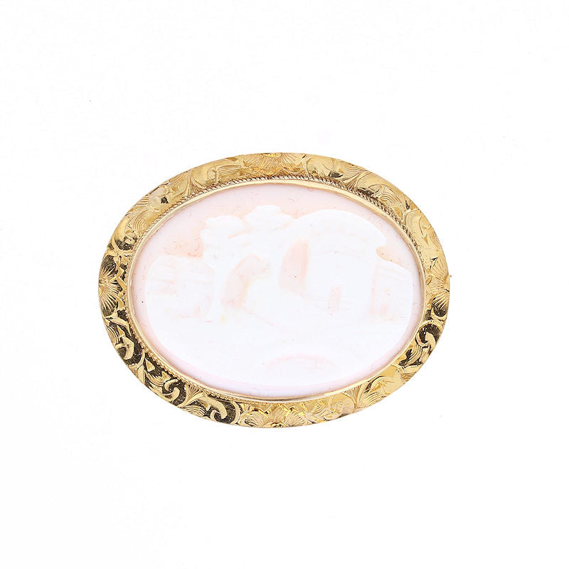 Ladies 10kt Yellow Gold Cameo Brooch