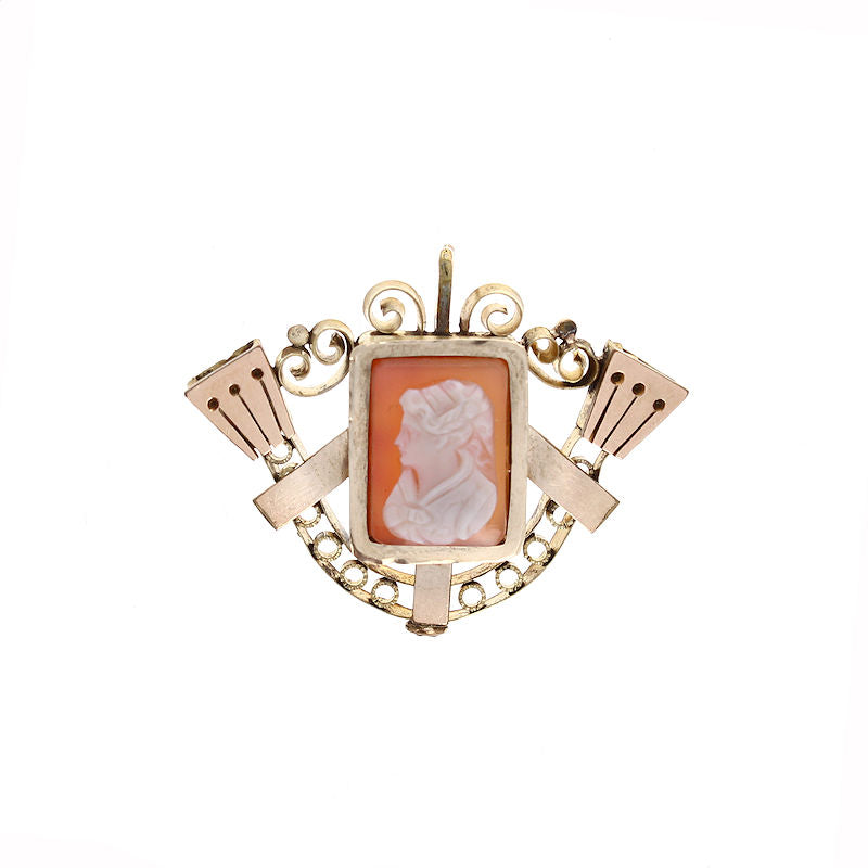 Ladies 12kt Yellow Gold Antique Cameo Necklace Circa 1860