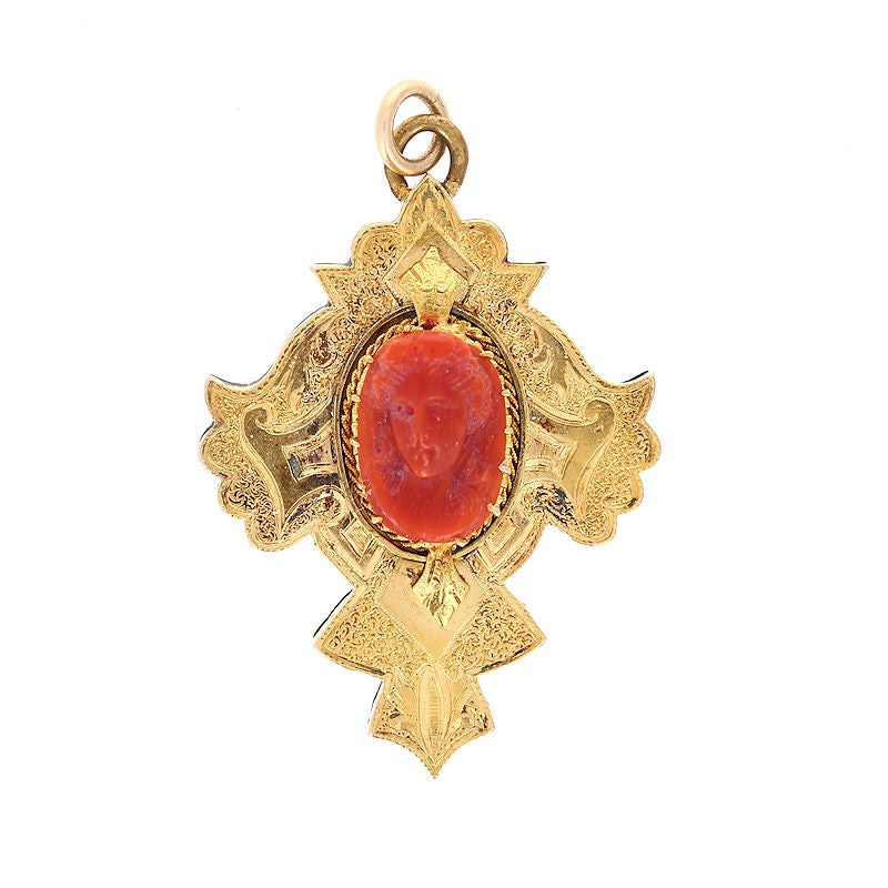 Ladies 10kt Yellow Gold Cameo Pendant