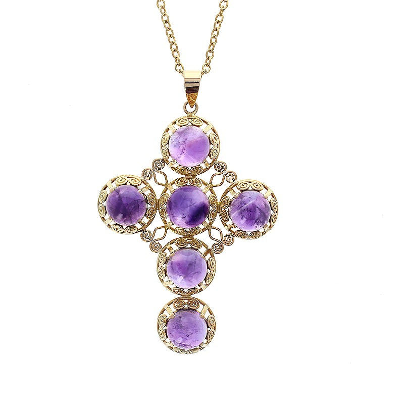 Ladies 18kt Yellow Gold 5.25cts Amethyst Pendant