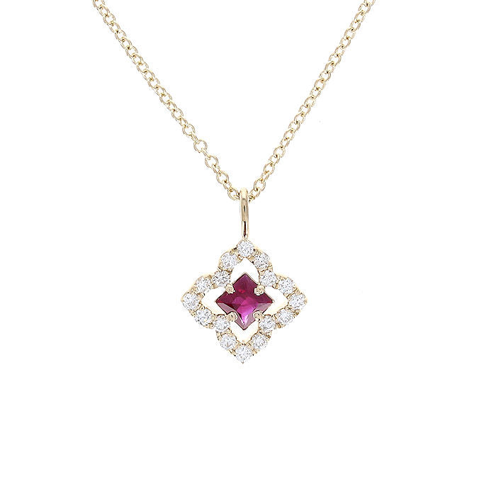 Ladies 14kt Yellow Gold 0.29ct Ruby and 0.14cts Diamond Pendant