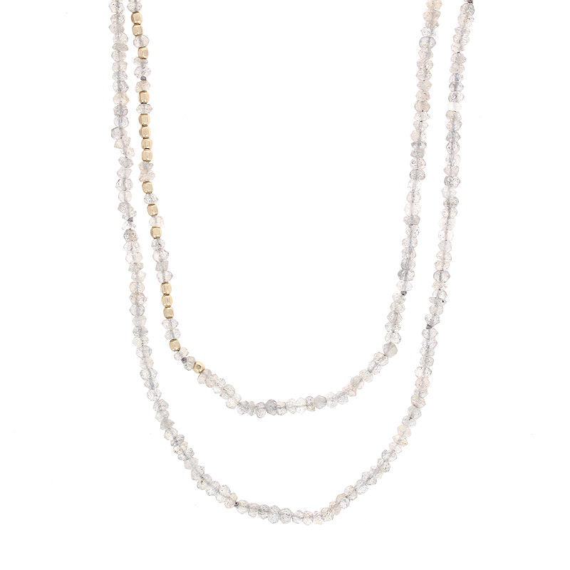 Ladies Rondell Labradorite Bead Necklace