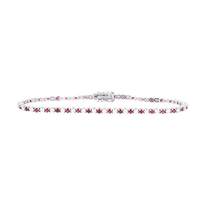 Ladies 14kt White Gold 1.39cts Ruby and 1.19cts Diamond Bracelet