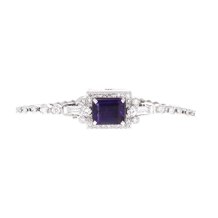 Ladies Platinum 4.63ct Amethyst and 1.66cts Diamond Bracelet