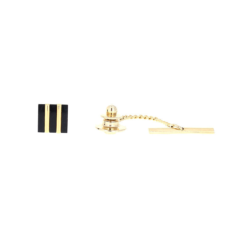 Mens 14kt Yellow Gold Black Onyx Tie Tack