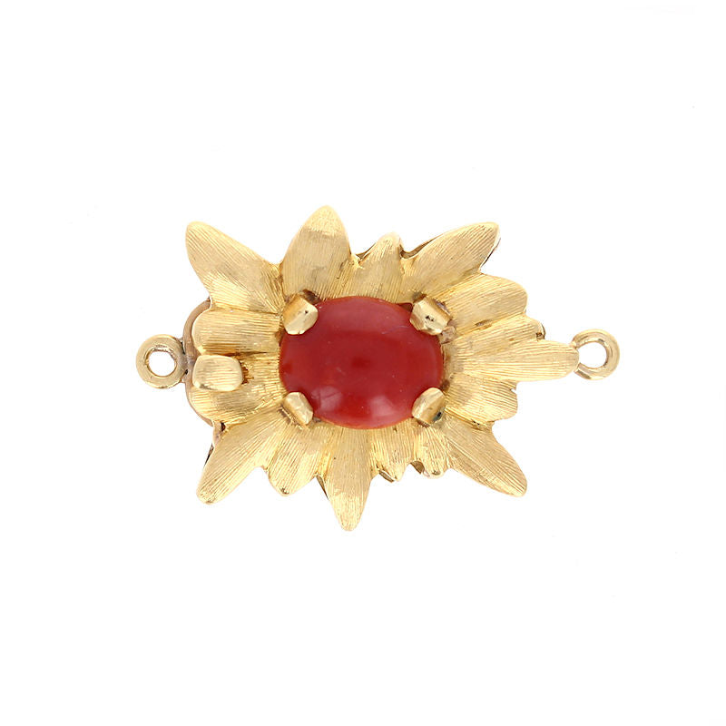 Ladies 18kt Yellow Gold Coral Pearl Clasp