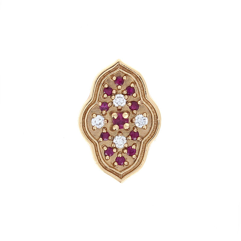 Ladies 14kt Yellow Gold Ruby and Diamond Slide