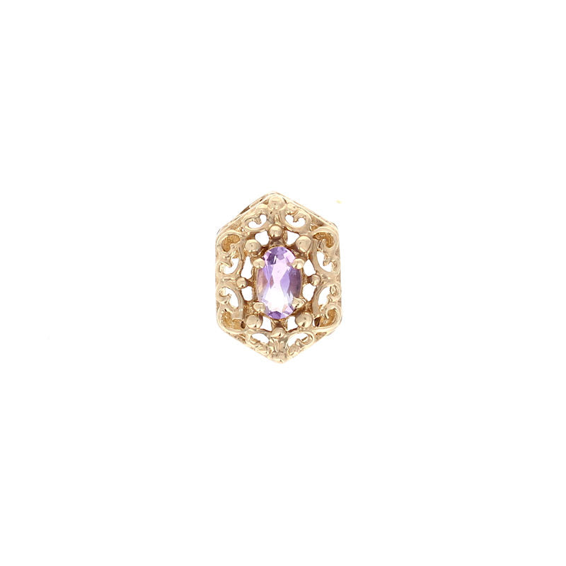 Ladies 10kt Yellow Gold Amethyst Slide