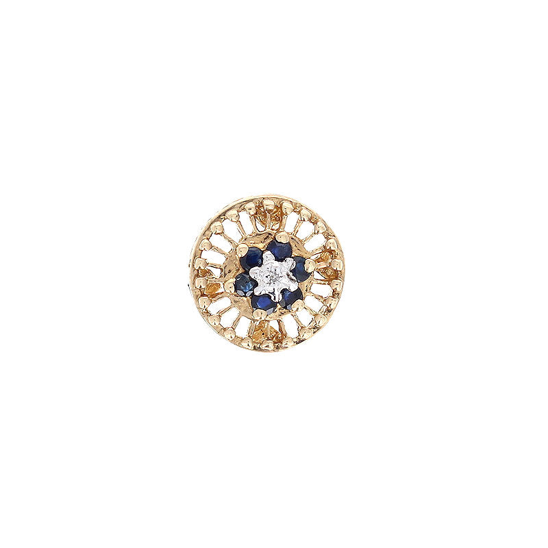 Ladies 10kt Yellow Gold Sapphire and Diamond Slide