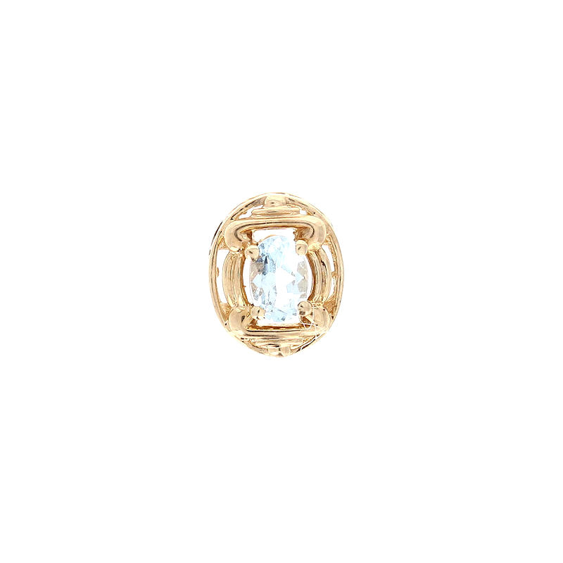 Ladies 10kt Yellow Gold Aquamarine Slide