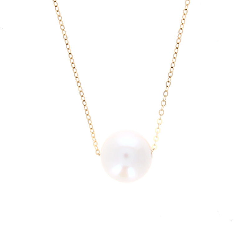 Ladies 14kt Yellow Gold 10mm Freshwater Pearl Necklace