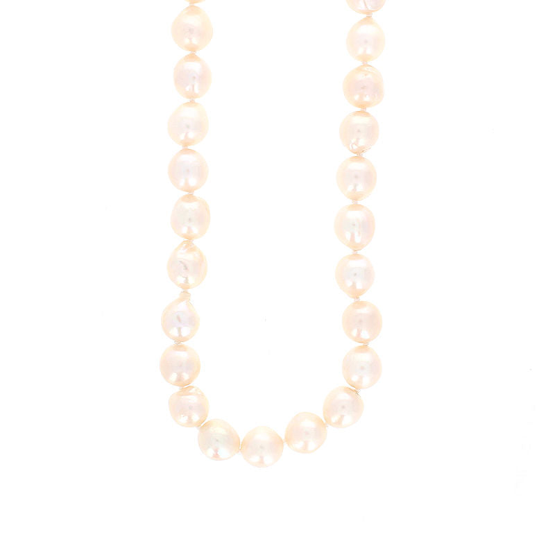 Ladies Sterling Silver 9-10mm Saltwater Pearl Necklace