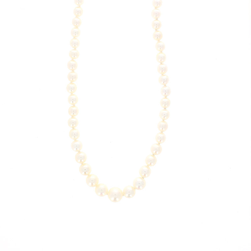 Ladies 14kt Yellow Gold 4-8mm Graduated Saltwater Pearl Necklace