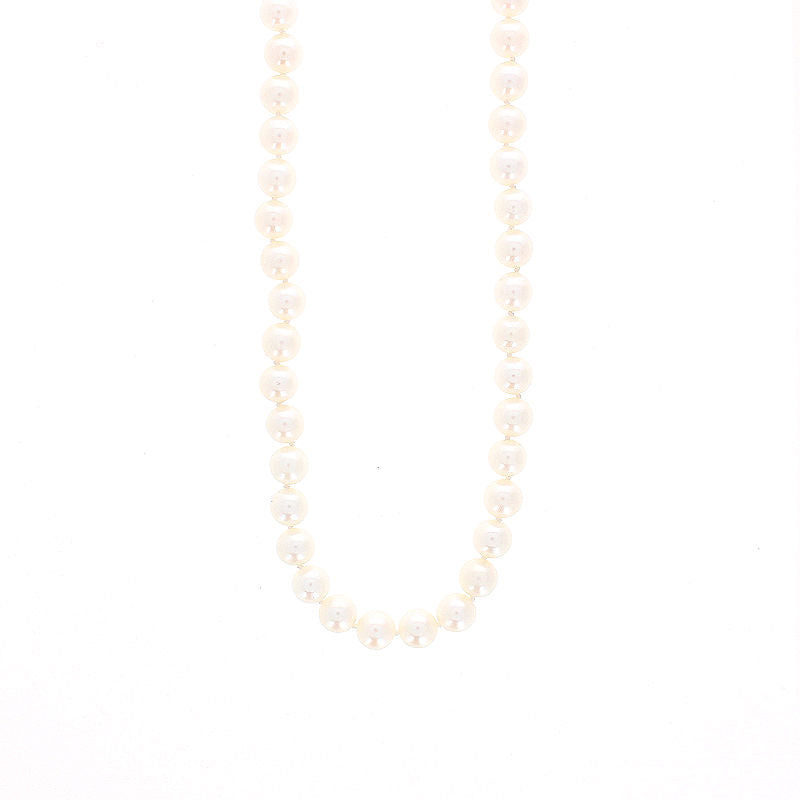Ladies Sterling Silver 6-6.5mm Saltwater Pearl Necklace