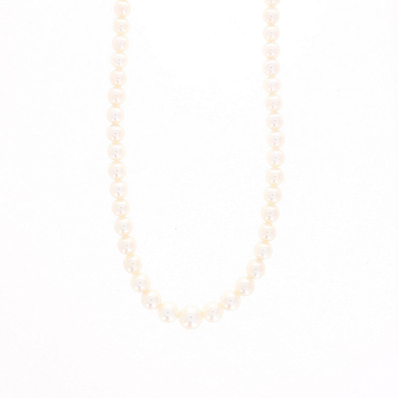 Ladies 10kt White Gold 4-8mm Graduated Saltwater Pearl Necklace