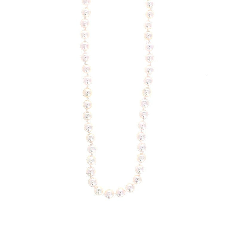 Ladies 14kt White Gold 5-5.5mm Saltwater Akoya Pearl Necklace