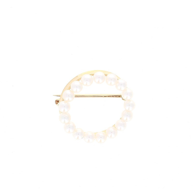 Ladies 14kt Yellow Gold 3.7mm Saltwater Akoya Pearl Brooch
