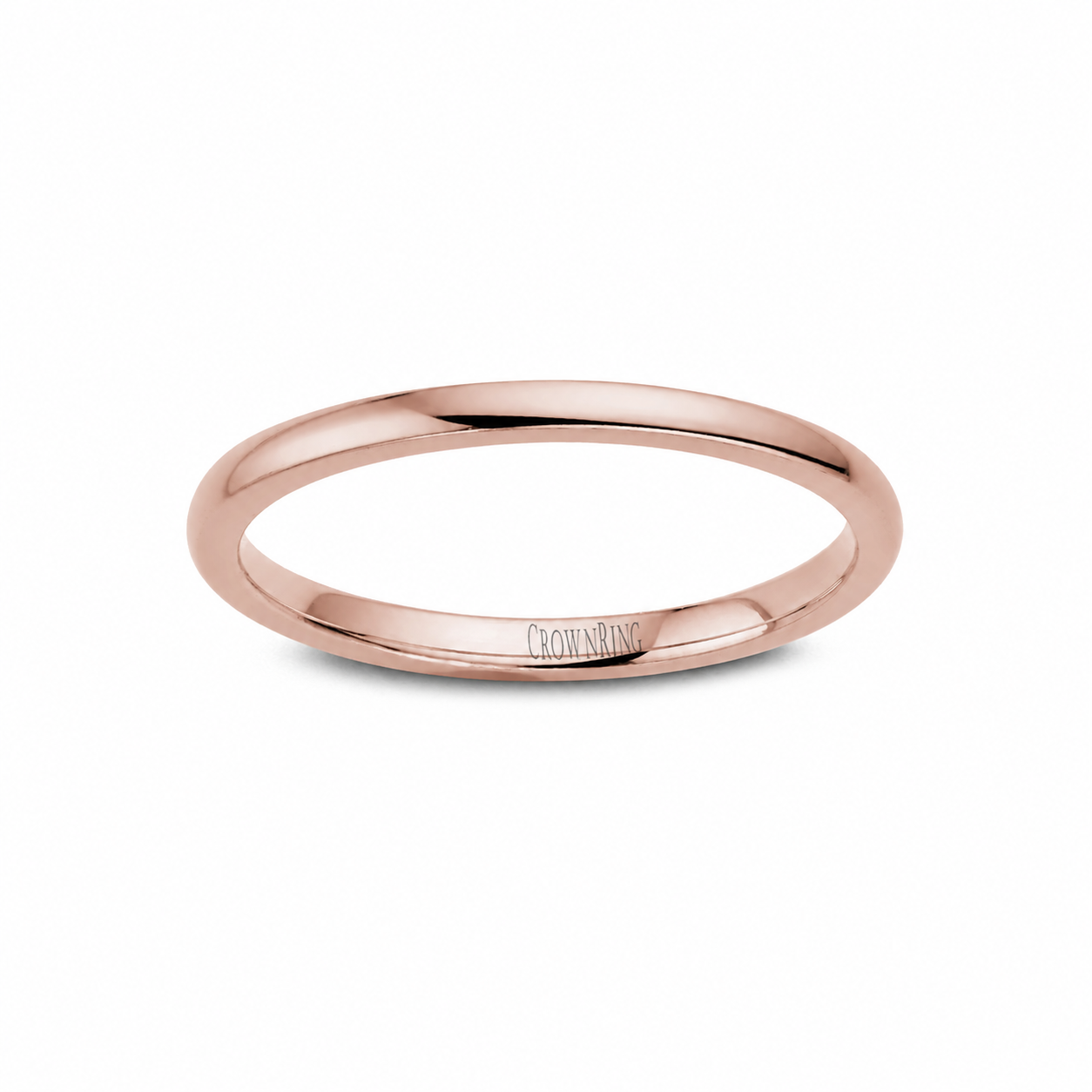 Ladies 14kt Rose Gold 2mm Wedding Band