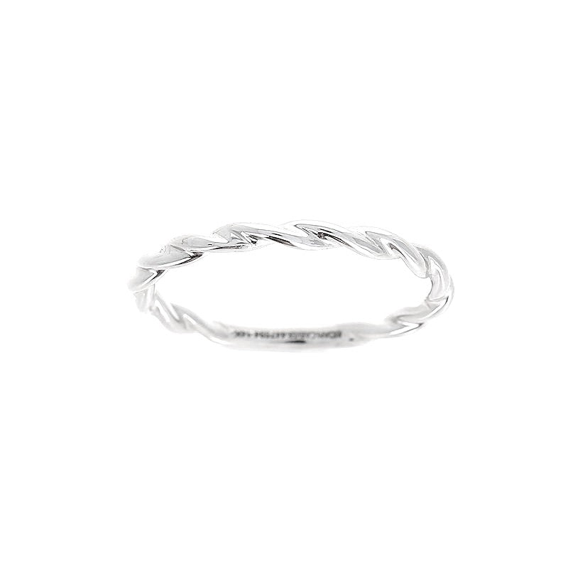 Ladies 14kt White Gold Twist Rope Wedding Band